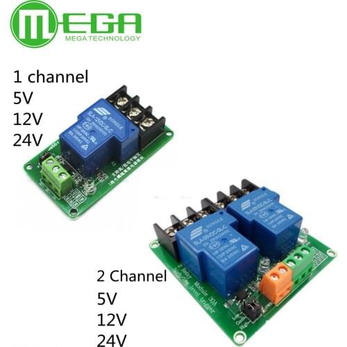 Two 2 channel relay module 30A with optocoupler isolation 5V 12V 24V supports high and low Triger trigger for Smart home