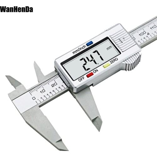 150mm 6 inch LCD Digital Electronic Carbon Fiber Vernier Caliper Gauge Micrometer Measuring Tool