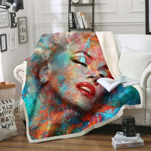 Marilyn Monroe 3d printed fleece blanket for Beds Hiking Picnic Thick Quilt Fashionable Bedspread Sherpa Throw Blanket style-6
