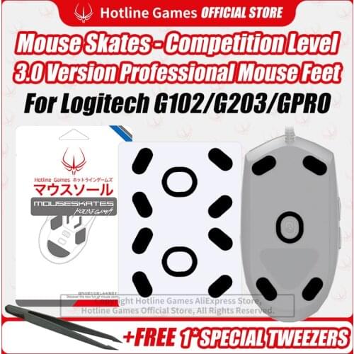 Hotline Games 3.0 Competition Level Mouse Skates Mouse Feet Pad Replacement Feet for Logitech Gpro Mouse 0.28mm/0.8mm Thickness