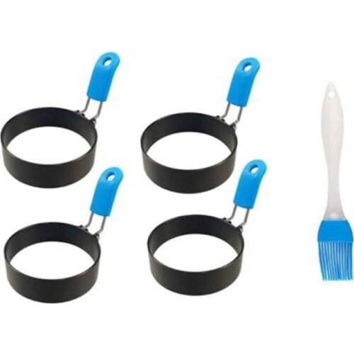Eggs Rings,4 Pack Stainless Steel Egg Cooking Rings with Anti-Scald Handle,Pancake Mold for Frying Eggs
