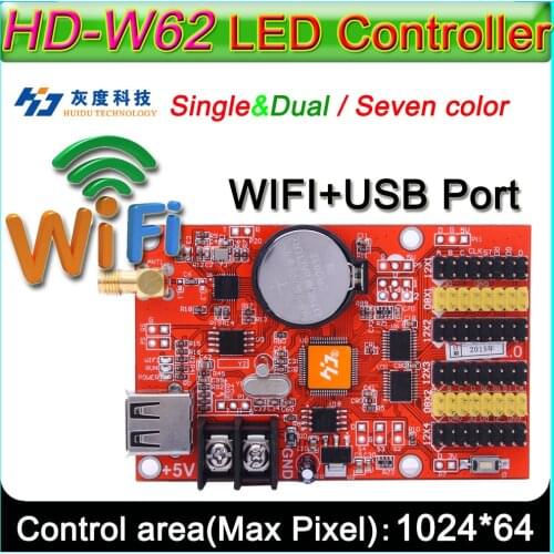 HD -W62 LED display controller, Single&double color P10 LED sign Control card,U-Disk and WIFI Wireless control