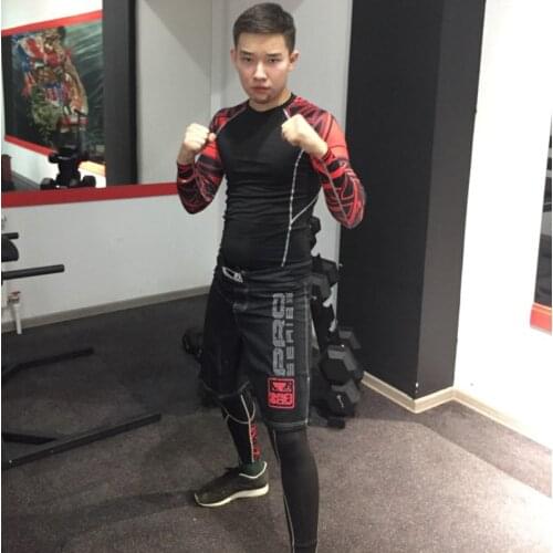 Mens Fitness suit Sports Compression Underwear 1-3 piece Suit Jogging Suit Tracksuit MMA rashguard jiu jitsu tactical training