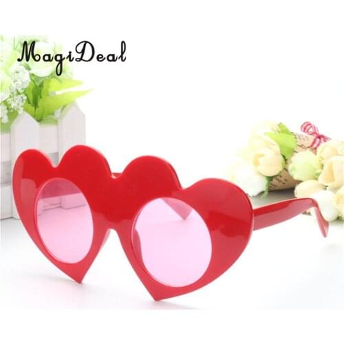 MagiDeal Romantic Red Heart Plastic Glasses Eye Mask Wedding Birthday Party Baby Shower Costume Prop Fancy Dress