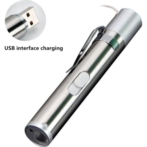 Mounchain Outdoor tool Mini Flashlight LED Stainless Steel Multi-function USB Rechargeable Flashlight