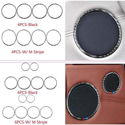 Carbon Fiber Car Interior Speaker Ring Cover Trim Sticker For BMW X3 F25 (2011-2017)X4 F26 (2014-2016
