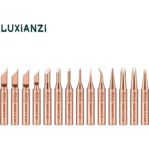 LUXIANZI Pure copper Soldering Iron Tip head 936 937 938 Rework Station Welding Tool I/K/B/3C/2.4D Electric soldering iron tip