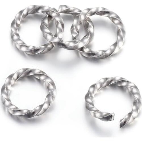 10/20pcs 6 8 10mm 304 Stainless Steel Open Jump Rings Twisted Split Rings Connectors For Diy Jewelry Finding Making Accessories