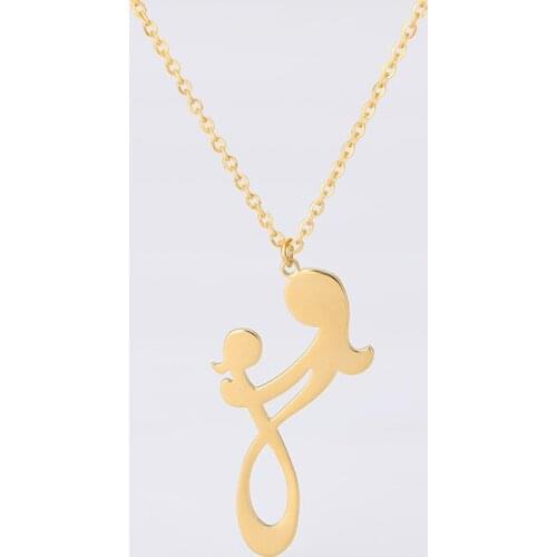 Wholesale 10pcs Womens Fasion Necklace Mom and Baby Necklaces Pendants Stainless Steel Jewelry Best Friend Gifts