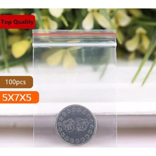 100Pcs/Pack Reclosable Clear Plastic Self Adhesive Bag For Zipper Bag Jewelry Zip With Lock PE Pouch Kitchen Packaging Supplies