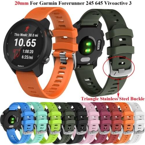 Smart Watch Band Silicone Straps For Garmin Forerunner 245 645 Vivoactive 3 Bracelet For Xiaomi Amazfit GTS2 GTR 42MM Watchbands