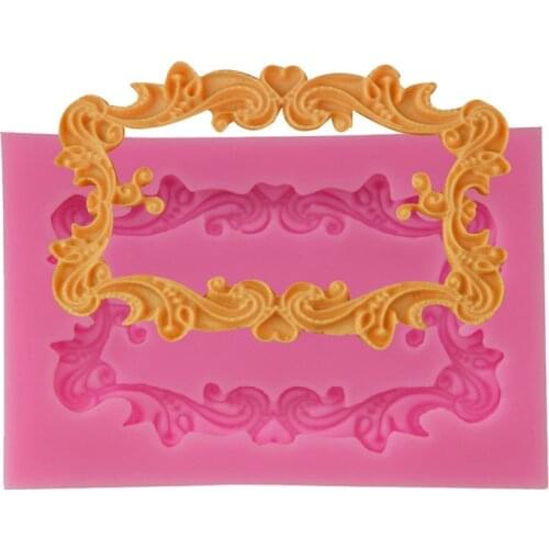 Retro rectangular photo frame frame silicone mold fondant chocolate mold DIY baking cake decoration tools