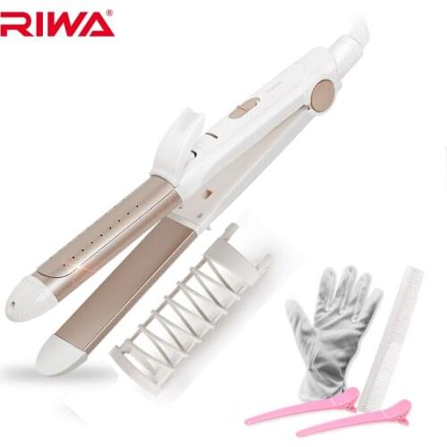 RIWA Curler Hair Straightener 2 In 1 Styler Curling Iron Wet and Dry Curling Tongs For Hair RB-950