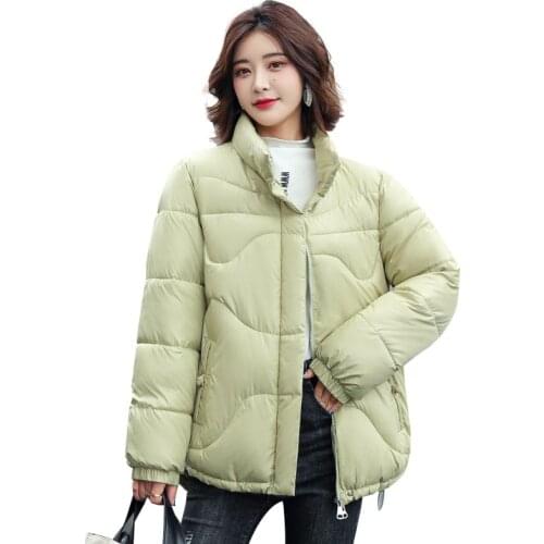 Chic Women Winter Short Windproof Warm Coat Outwear Overcoat Oversized Puffer Jacket Cotton Padded Parkas