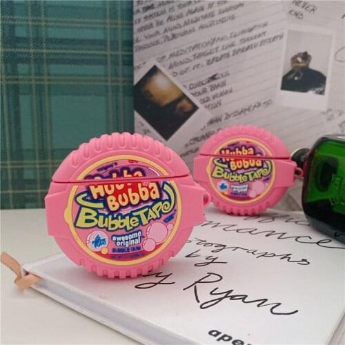 Cute 3D Pink bubble gum box Case For Apple AirPods 1 2 Pro 3 Earphone Case For Air Pods Pro Wireless Headphones Silicone Cover