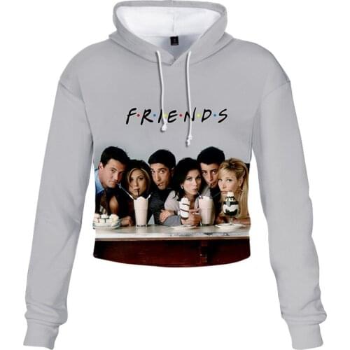 U.S. Classic TV Series Friends 3d Cropped Hoodie Women Men Boys Girls Long Sleeve Hoodies Sweatshirt Friends Letter Print Jacket