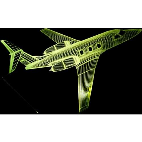 Private Jet 3d Light Led 7 Color Change 3d Night Light Sitting Room Baby Bedroom Air Plane Usb Desk Lamp Novelty Kids Lamp