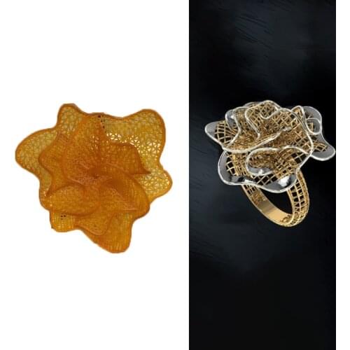 High Wax Contained Castable Resins Printing Services and making for Fashion Ring made by 3D STL 3dm CAD Files