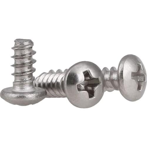 GuHua Philips Pan Head Flat Tail Self Tapping Screw PB 304 Stainless Steel Cross Round Head Flat End Tapping Screw M3M5 20pcs