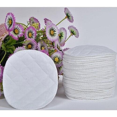 4pcs/bag 3 Layers Cotton Reusable Breast Pads Nursing Waterproof Organic Plain Washable Pad Baby Breastfeeding Accessory