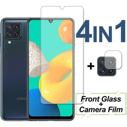 4-In-1 Screen Protector For Samsung Galaxy M32 M12 M42 A22 Tempered Glass Protective Phone Camera Film For Samsung Galaxy M32