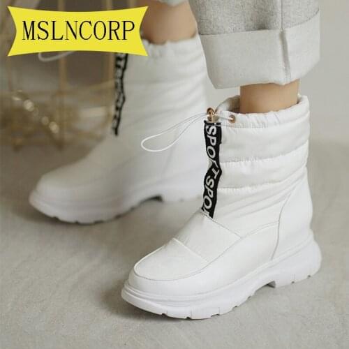 Plus Size 34-43 Snow Boots Womens Boots Non-slip Women Winter Boots Fur Warm Ankle Boots for Women Down Waterproof Booties