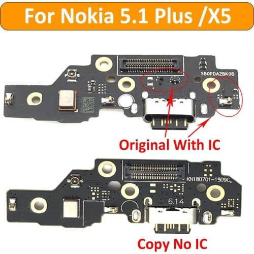 10pcs/lot, For Nokia X5 USB Charging Port Dock Charger Plug Connector Board Flex Cable For Nokia 5.1 Plus Replacement Parts