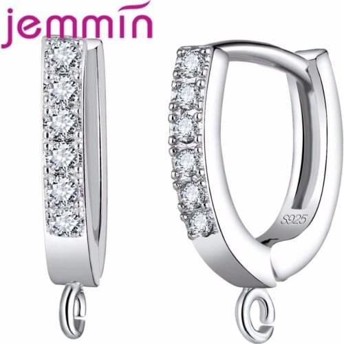 10PCS Hoop Earrings for Women Wedding Jewelry Accessories Best Christmas Gift 925 Sterling Silver Jewelry Components