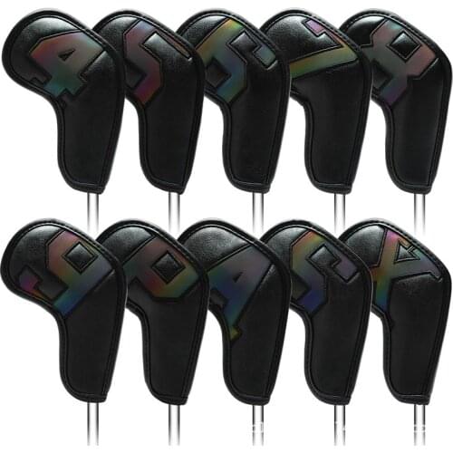 10pcs Golf Iron Cover Set Golf Iron Head Cover Golf Club Protection Covers Outdoor Sporting Accessories