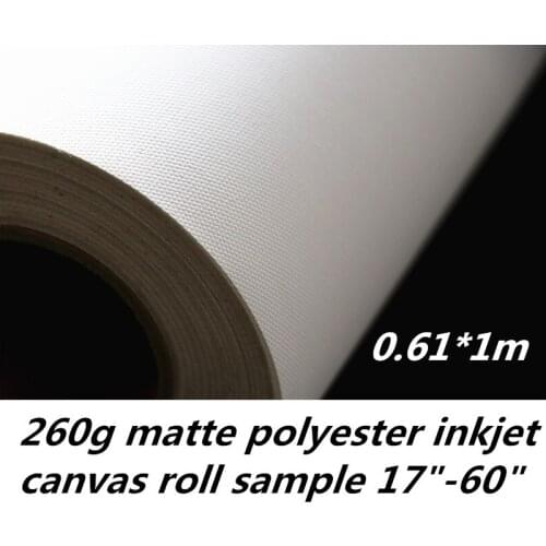 24"*1m roll sample 260gsm thick stretchable inkjet polyester canvas roll with sample