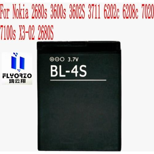100% Brand new High Quality 860mAh BL-4S Battery For Nokia 2680s 3600s 3602S 3711 6202c 6208c 7020 7100s X3-02 Mobile Phone
