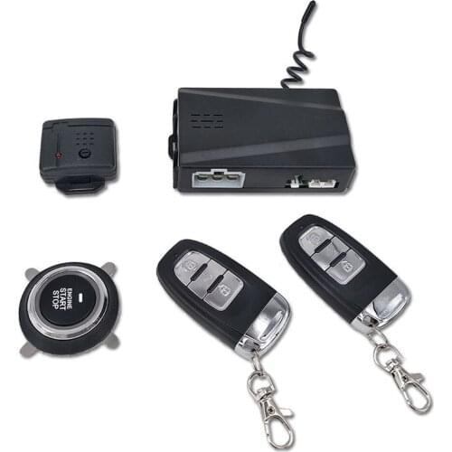 12V Car Alarm Passive Keyless One Button Start Remote Control System Auto Central Lock Push Button Start Stop Automotive PKE