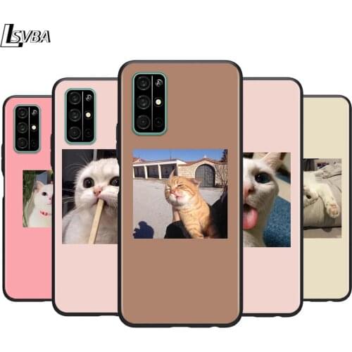 Cute Lovely Cat for Huawei Honor 30 20S 20 10i 9S 9A 9C 9X 8X 10 9 Lite 8A 7C 7A Pro Phone Case Black Cover