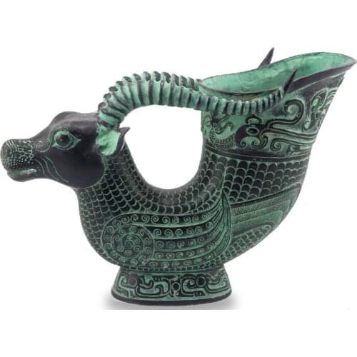 Decorative ornaments cattle head cup antique bronze craft gift antique ornaments four sheep square statue