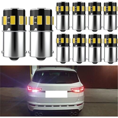 10x P21W 1156 BA15S Canbus LED DRL Daytime Running Lights For Audi A4 B5 B7 A3 8P 8PA A6 C6 AVANT TT 8J 8V B6 B7 C7 White 6000K