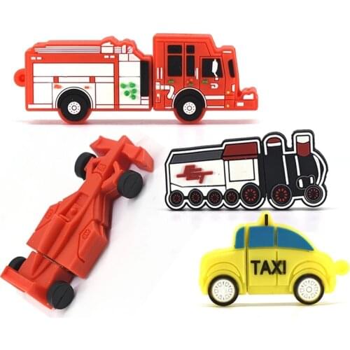 Car Pen Drive Taxi Cartoon Usb Flash Drive Fire Truck Memory Stick Racing Car Pendrive 4GB 8GB 16GB 32GB 64GB 128GB U Stick Gift