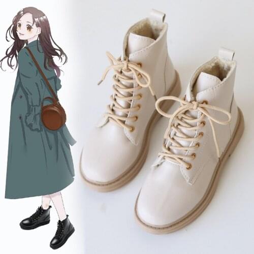 Jk uniform shoes Martin boots women 2020 new wild net red was thin autumn and winter beige white boots plus velvet thick winter