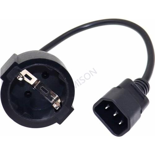 IEC 320 C14 Male Plug to European Female Socket Power Cord C14 to EU Schuko PDU UPS Cable 0.3m/0.9m/1.8m C14 Power Cord Cable