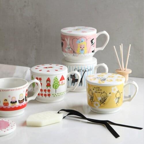 Cute Animal Creative Coffee Mug Ceramic Travel Pink Reusable Coffee Mug Home Gardon Set Kubek Do Kawy Kitchen Cups QOO50MK