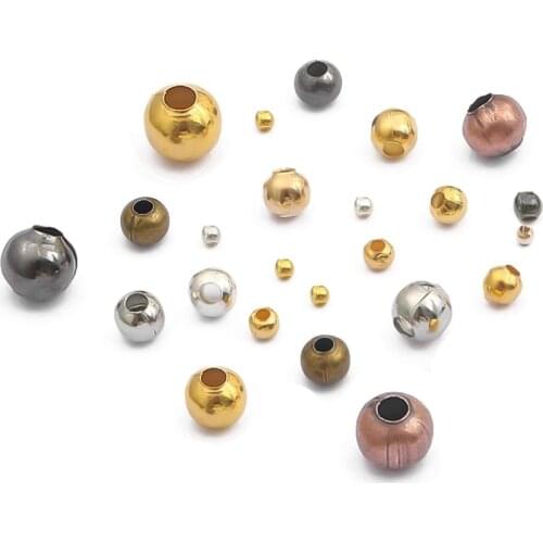 100-500pcs/lot 3 4 5 6mm Gold Round Spacer Beads Ball End Seed Metal Beads For Jewelry Making Findings Accessories Supplies