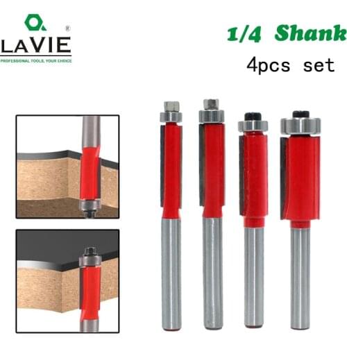 LA VIE 1pc 1/4 Inch Shank 6.35mm Flush Trim Router Bits for Wood Trimming Cutter with Bearing End Mill Woodworking Tool