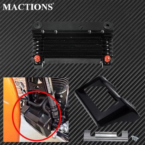 Motorcycle Oil Cooler Adapter Cooling Device Radiator Water Tank+Outer Oil Cooler Cover Case For Harley Touring Road King 09-16