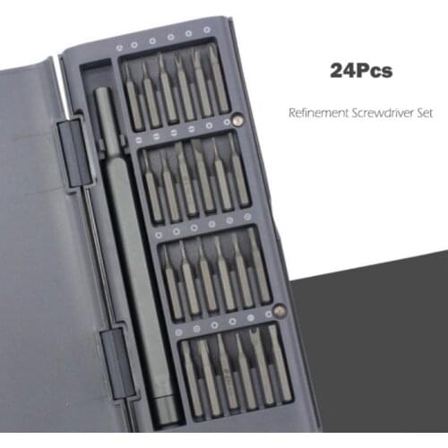 Precision Screwdriver Set 24 In 1, Magnetic Driver Bits Set Repair Tool With Alluminum Box Repair Work Accessories