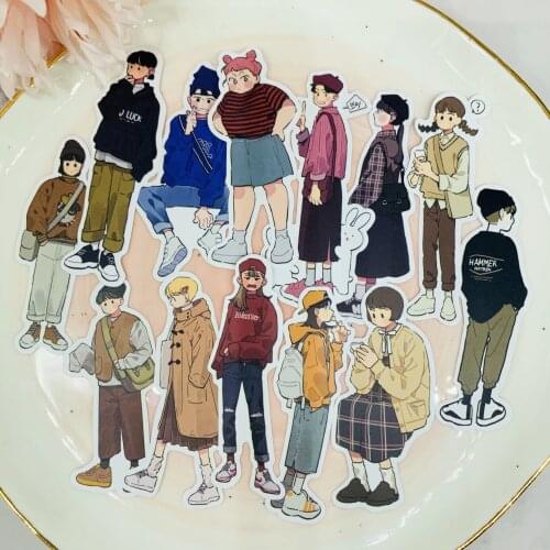 13PCS girl and boy sticker for kids homemade book stickers on laptop / decorative scrapbooking / DIY
