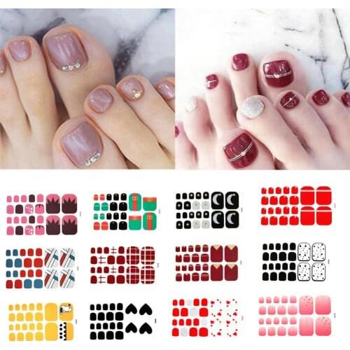 Toe Nail Sticker Waterproof Full Cover Various Shapes Glitter nail supplies for professionals Decoration Accessories
