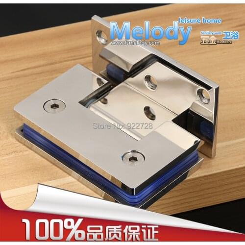 H90S 10 years Warranty Wall to Glass Offset Square Geneva Cutout Frameless Shower screen Door Hinge - Polished Chrome