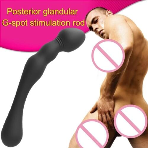New Men Massager Stick Gay Masturbation Backyard Anal Beads Dual Heads Silicone Massager Butt Anus Stimulator Sex Toys for Man