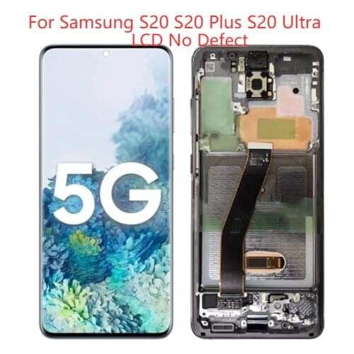 Original Super Amoled S20 SM-G981B LCD With Frame For Samsung Galaxy S20 Plus G986B G986U S20 Ultra G988B Display Touch Screen
