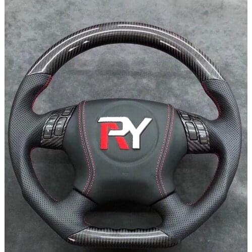 Cuatomized Carbon Fiber Sports Steering Wheel Perforated Leather compatible for Honda Accord 2006