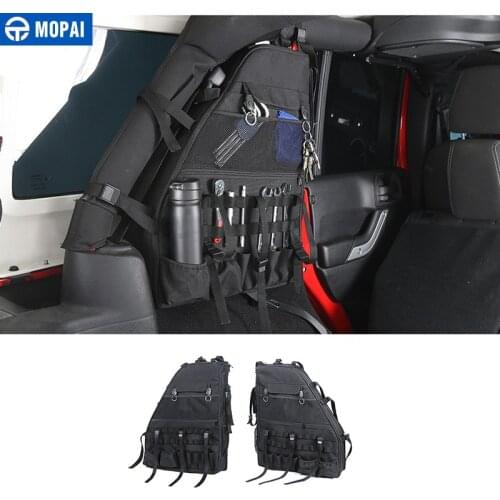 MOPAI Canvas Car Side Door Anti-Roll Storage Bag for Jeep Wrangler JK 2007-2017 Car Interior Accessories Car Styling